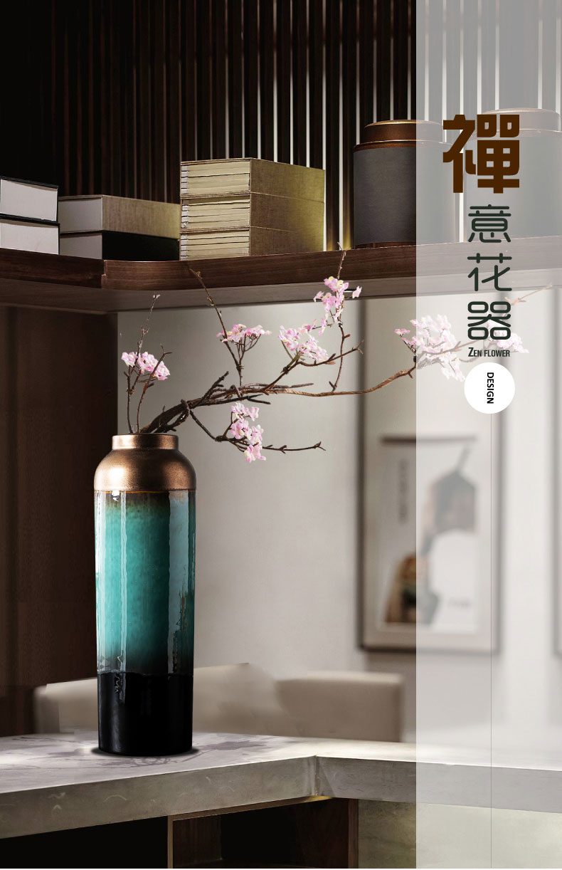 The New Chinese jingdezhen ceramic table vase furnishing articles sitting room adornment flower arranging dried flower creative TV ark, decoration