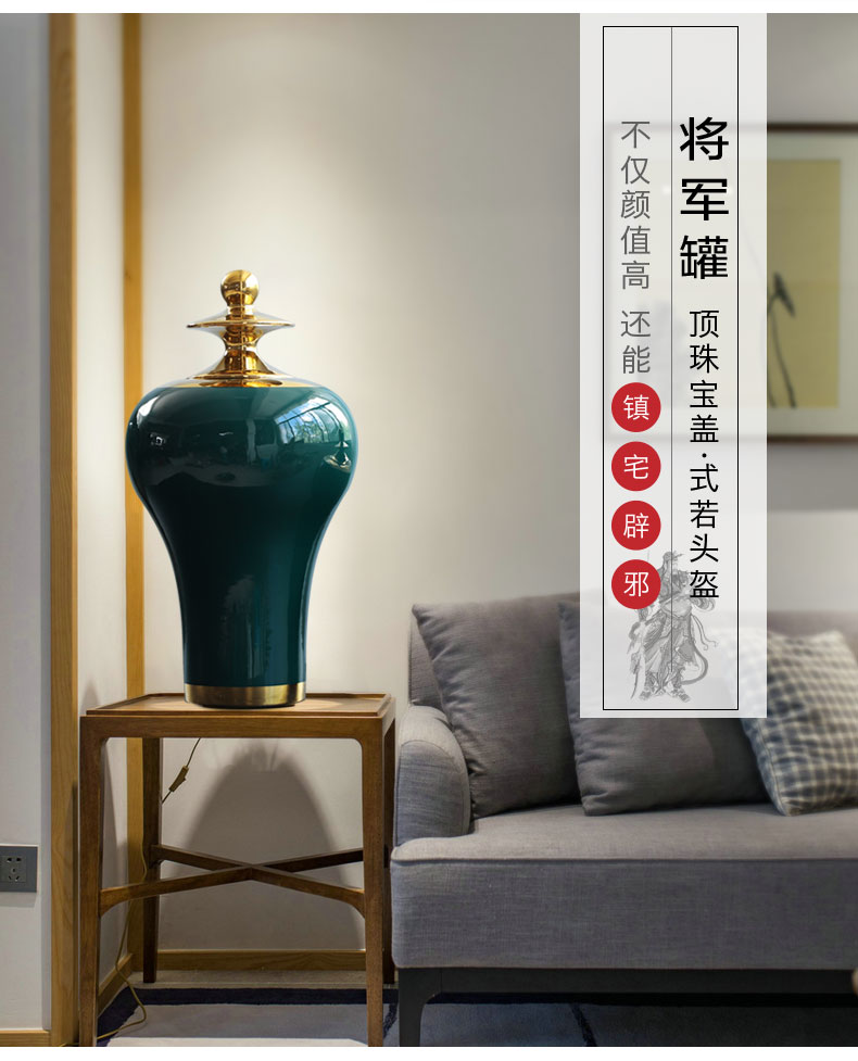 Insert jingdezhen ceramics vase creative modern living room of Chinese style household soft adornment TV ark, gold - plated furnishing articles