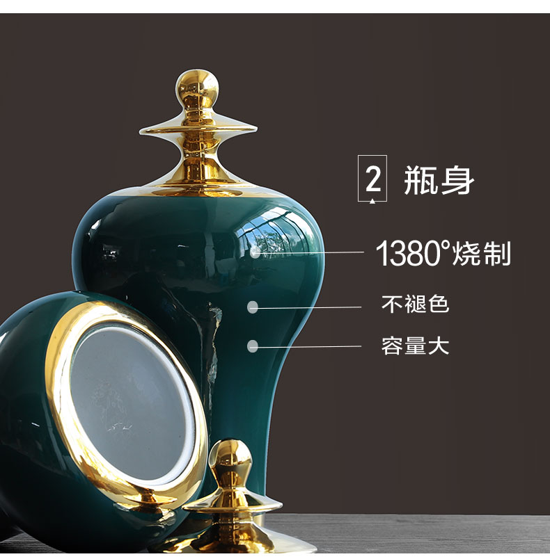 Insert jingdezhen ceramics vase creative modern living room of Chinese style household soft adornment TV ark, gold - plated furnishing articles