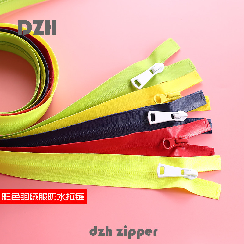 Color Nylon Waterproof Zipper Down Jacket Cotton Jacket Jacket Jacket Raincoat Outdoor Zipper Accessories