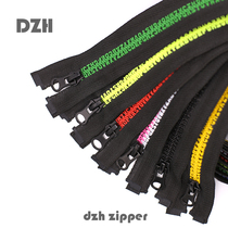 New product color No 5 special letter tooth zipper Down jacket cotton coat 80cm contrast color plastic tooth coarse tooth resin zipper