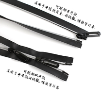 No 5 middle reflective nylon waterproof zipper long down jacket cotton jacket ski jacket hidden zipper