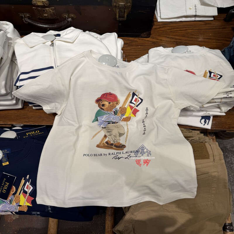 Big J Canada Polo Ralph Lauren Ralph Lauren Boys' Round Neck Bear Pattern Short-Sleeved T-Shirt Big J Canada Polo Ralph Lauren Ralph Lauren Boys' Round Neck Bear Pattern Short-Sleeved T-Shirt