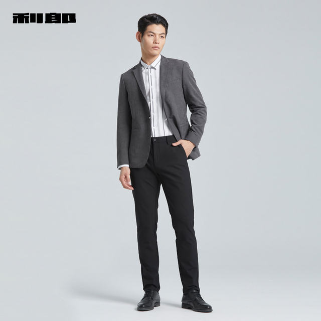 Lilanz Official Single Suit Men's 2024 Spring Business Casual Grey Jacket Men's suit