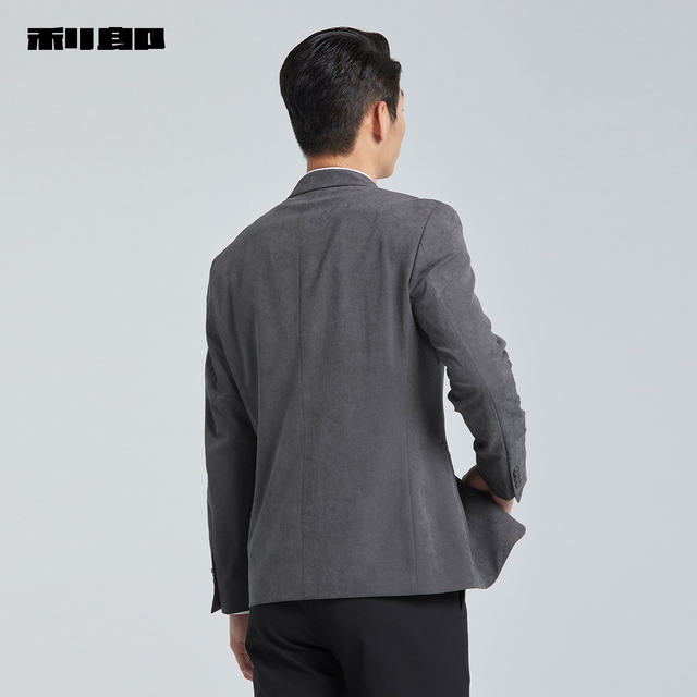 Lilanz Official Single Suit Men's 2024 Spring Business Casual Grey Jacket Men's suit