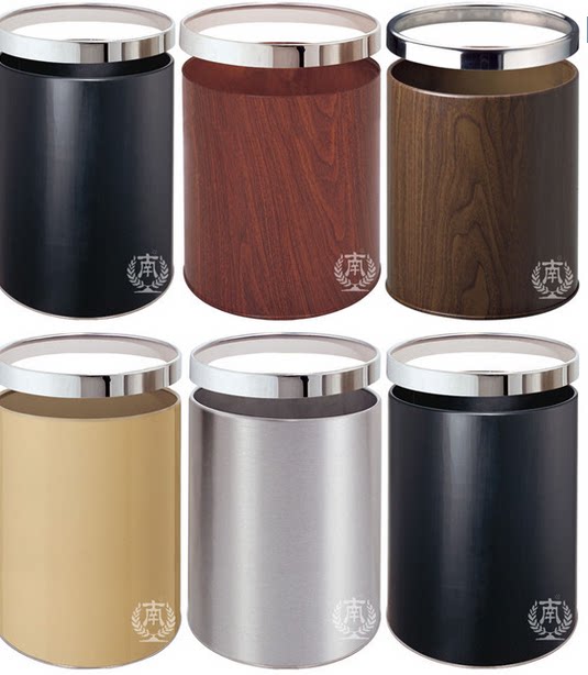 Southern GPX-21 single-layer room trash can movable steel rim stainless steel round indoor hotel hotel room tube