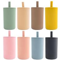 Baby silicone water cup training infants and young children home straw cup food-grade dust-proof anti-choking direct-drinking learning drinking cup