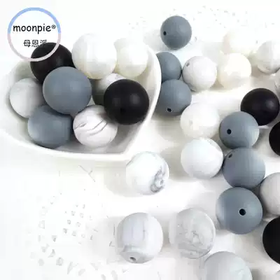 19mm food grade large silicone beads 11 colors black and white marbled beads kindergarten teaching props DIY
