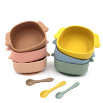 Spot Danish new baby childrens small ears food supplement bowl silicone suction bowl anti-drop suit can be boiled