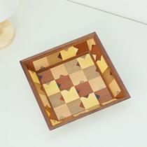  Japanese wood craftsman new creative handmade solid wood parquet biscuit plate storage storage plate retro container