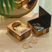 Japan pinning fine work 5 inch wood inlaid with first decorated box Japanese solid wood handmade storage containing box Ishikawa Yoshihiro