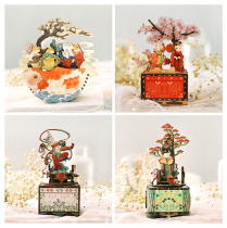 Creative Seven New Years Valentines Day Gift Painting Cat Dreams Don Perimeter DIY Ancient Wind Music Box Send Girlfriend