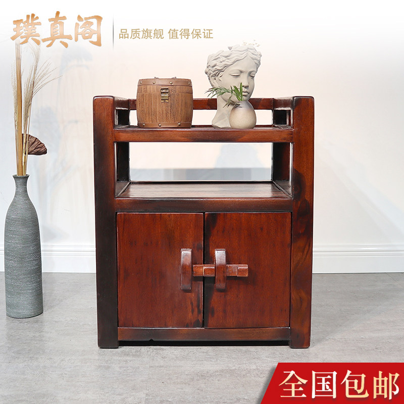 Old boat wooden cabinet tea cabinet multifunctional locker tea cabinet solid wooden living room balcony home dining side cabinet