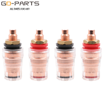 EIZZ Pure Copper Plated Red Copper Speaker Sound Power Amplifier Crystal Post Head Horn Wiring Terminal Banana Plug Socket