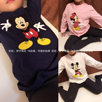Export to Japan autumn new boys and girls cartoon cotton long sleeve baby solid color T-shirt bottomed clothes