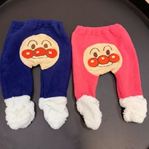 Export Japanese Breadman warm pp pants Boys Girls baby pants children cartoon fleece pants