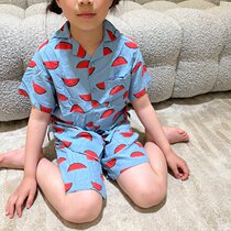 Outlet Japan Summer Children Cool Ice Cuff Thin male girl Cartoon Printed Cold Sensation Baby Short Sleeve Suit