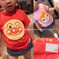 Export Japanese bread Superman bread warrior Big Head short sleeve childrens T-shirt bacteria Sister Boy and boy shirt