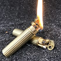 (Zhu Rong) Lipstick cylindrical kerosene lighter sealed windproof retro collection handmade pure copper lifting arm lighter
