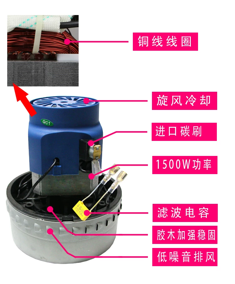 [XWA9530-220-1000 1200 1500洁霸吸尘器S-AL电机 吸水机马达配件]