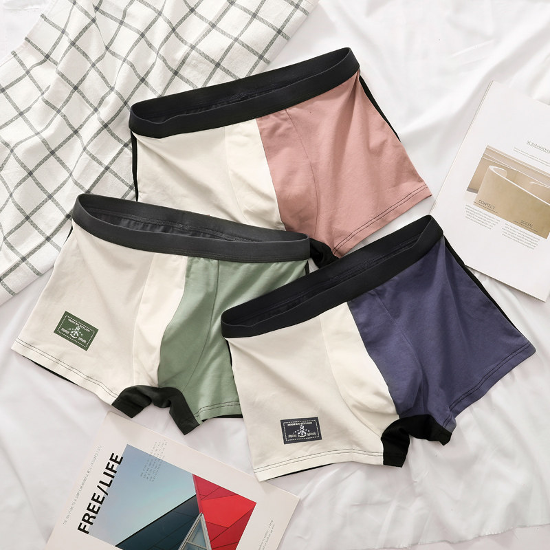 Modal underwear men's pure cotton boxer loose large size pants ice silk youth pure color breathable boxer shorts tide