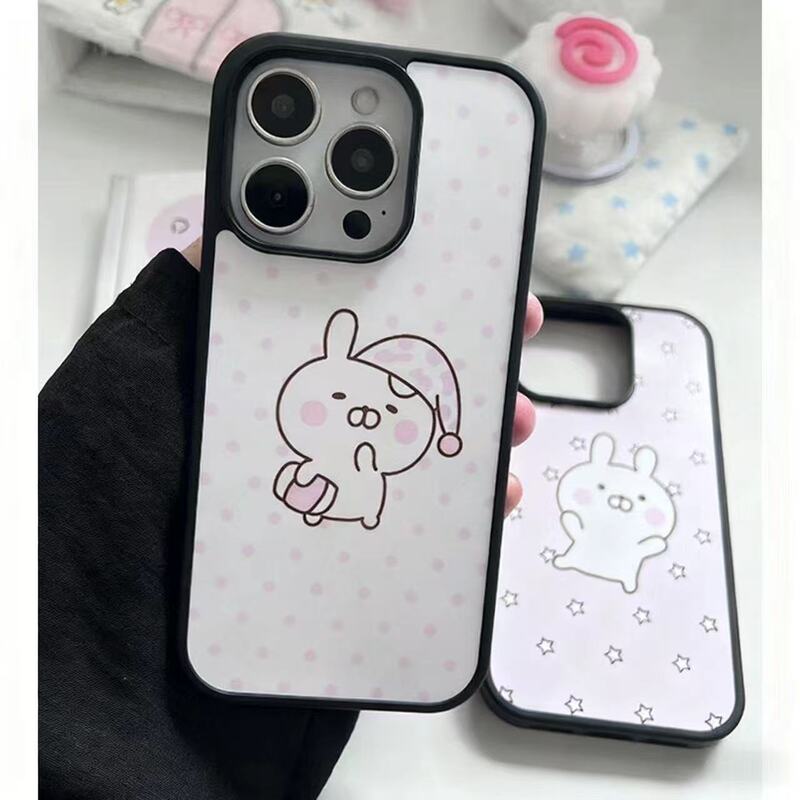 Happy Sleeping Rabbit Maru Is Suitable for Apple 17 Pro Max Phone Case, 15 Acrylic New Model, 14 Pro Two-In-One, 13 Women's Model, 12 Creative, 11 Xr