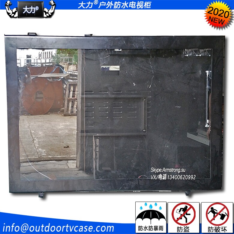 80 inch strong outdoor waterproof and anti-theft sports stadium building elevator advertising screen monitor TV shell iron cabinet