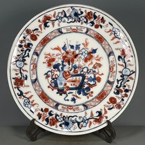 Antiques curios porcelain supplies returned from overseas old goods Qianlong year of the Qing Dynasty colorful floral pattern appreciation plate