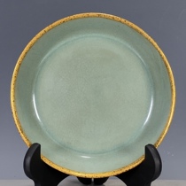 Porcelain antique complete product old porcelain Song Ru porcelain open piece three nails bag mouth plate ornament bag old fidelity handed down collection