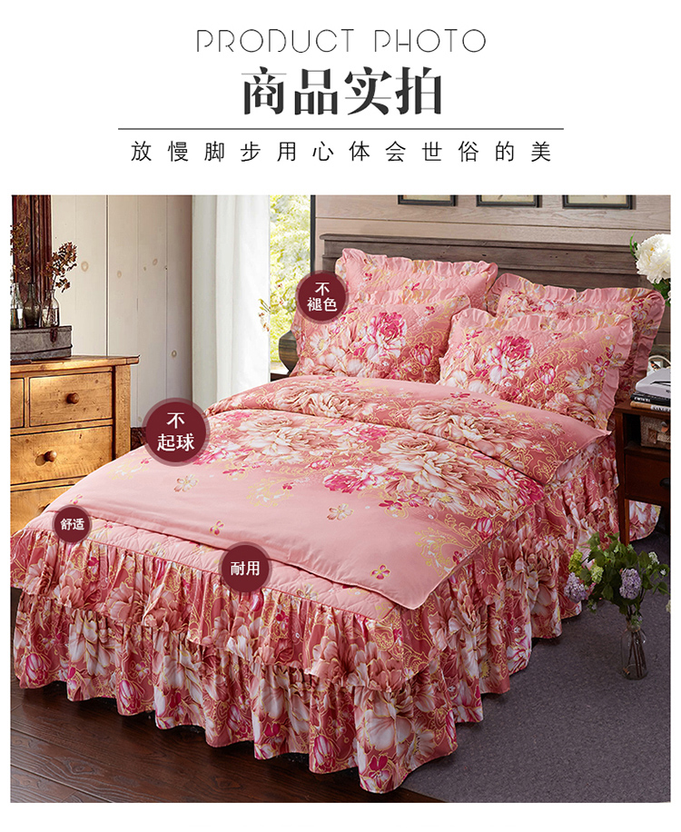 Cotton công chúa Hàn Quốc bộ đồ giường bằng vải bông phủ giường bộ drap giường 1m6