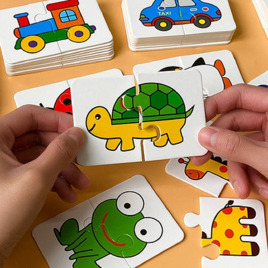 Children's toys puzzle matching card 1-3 years old 4 children puzzle flat figure intellectual brain enlightenment early education boys and girls