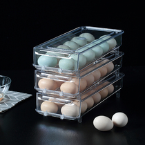 Rolling Egg Box Fridge Refreshing containing box kitchen with lid anti-dust frozen multilayer laying duck egg theyware anti-fall