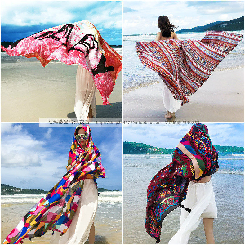 Great Northwest Tourist Shawl Beach Towels Silk Scarves National Seaside Vacation Seattle Yarn Towel Sunscreen Scarves Wrap women