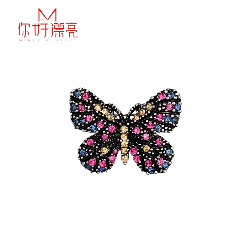 Dễ thương rhinestone bướm phụ kiện trâm nhỏ nữ phim hoạt hình Nhật Bản ghim chống trống nút áo len áo khoác trang sức - Trâm cài