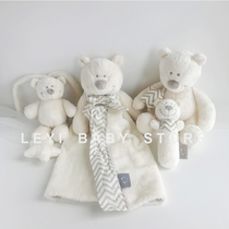 Beige bear appease doll baby toy gift cute cartoon towel hand grab stick music Bell