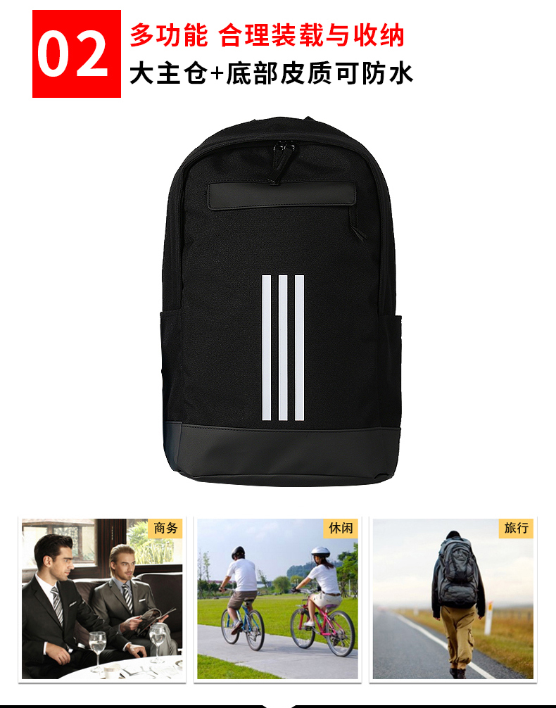 Adidas Túi nam Adidas Túi nữ mùa mới Túi sinh viên mới Túi đeo chéo CF3300 balo lv