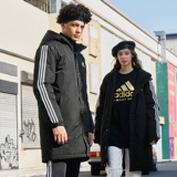 Adidas, пуховик подходит для мужчин и женщин, зимняя спортивная длинная толстовка с капюшоном, 2020, средней длины