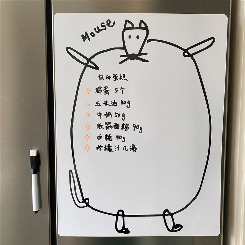 ins Refrigerator Soft Magnetic Message Board Refrigerator Tile Memo Menu Note Schedule Mouse Whiteboard Can Be Erased
