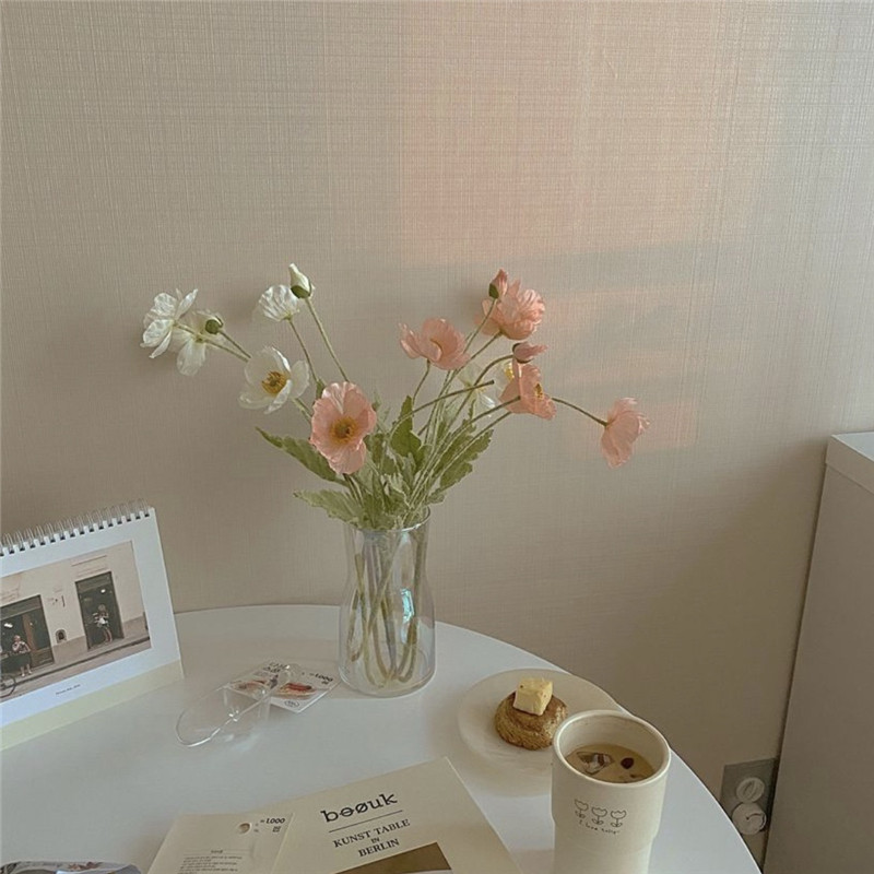 Корея Ins yu красота моделирование поддельный цветок цветок стекло ваза установите Надевать фон домой декоративный цветочная композиция украшение 