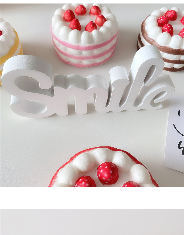 Oknanahome ins домой белый улыбка письмо рабочий стол тумбочка smile деревянный украшение     