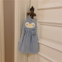 Soft cute cartoon animal coral velvet hanging hand towel Kitchen towel Toddler hand towel