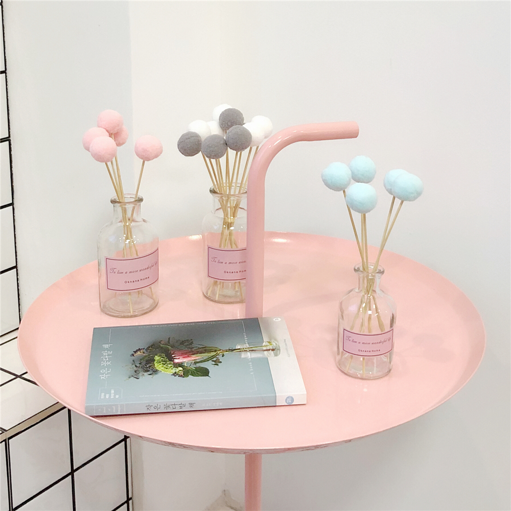 ins wind suede balls fragrant lavender fine mouth bottle decoration Nordic style small mouth inserted dry flower vase swing piece small ornament