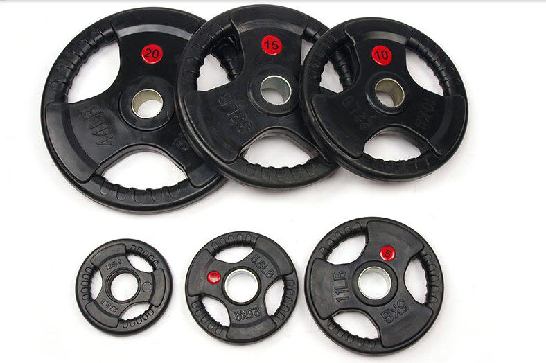 Barber bell bell large hole hole pure iron hand grab three - hole cast iron sheet 10 kg 20kg household gym equipment