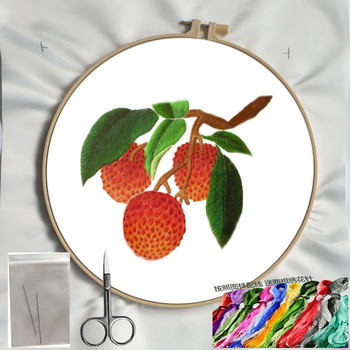 Handmade su embroidery ຊຸດ diy lingnan lychee embroidery ຊຸດອຸປະກອນການ embroidery ຕົນເອງງ່າຍດາຍສໍາລັບຜູ້ເລີ່ມຕົ້ນນັກສຶກສາຫ້ອງຮຽນສິລະປະ