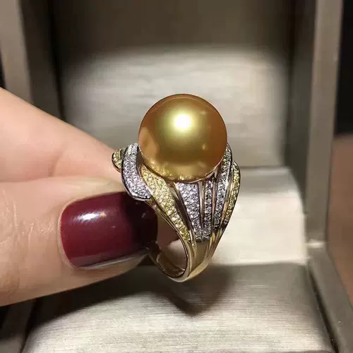 Бусины из жемчуга, аксессуары, модное кольцо, украшение-шарик, серебро 925 пробы, 11-13мм