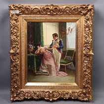  Late 19th CENTURY ANTIQUE OIL PAINTING ORIGINAL PAINTER F LENDIK THEME NAPOLEONs PARTING WITH HIS BELOVED WIFE