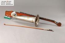 (British Original) 1899 Antique Great Horn Violin Wooden Body Bow Western Authentic Collection