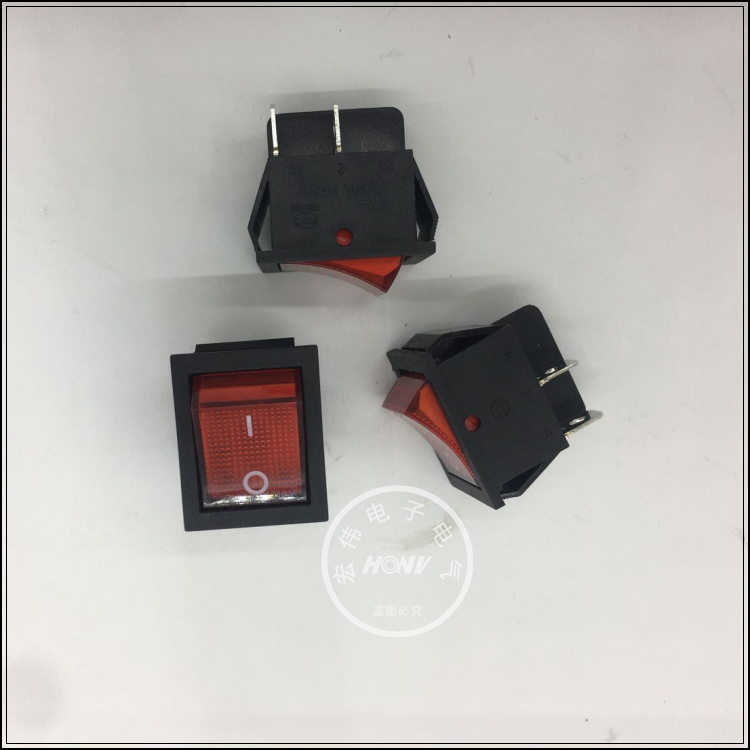 CCM brand high quality ship switch switch KCD4-201Red with lamp 4 foot two legs 15 30A