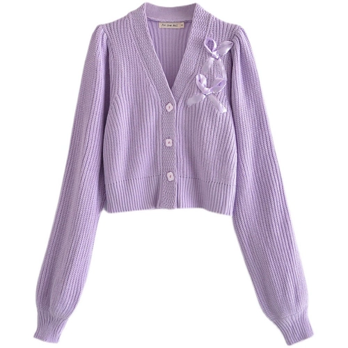 Трикотажная булавка, лонгслив, кардиган, сверхдлинная короткая рубашка, свитер, демисезонная куртка, V-образный вырез, осенняя