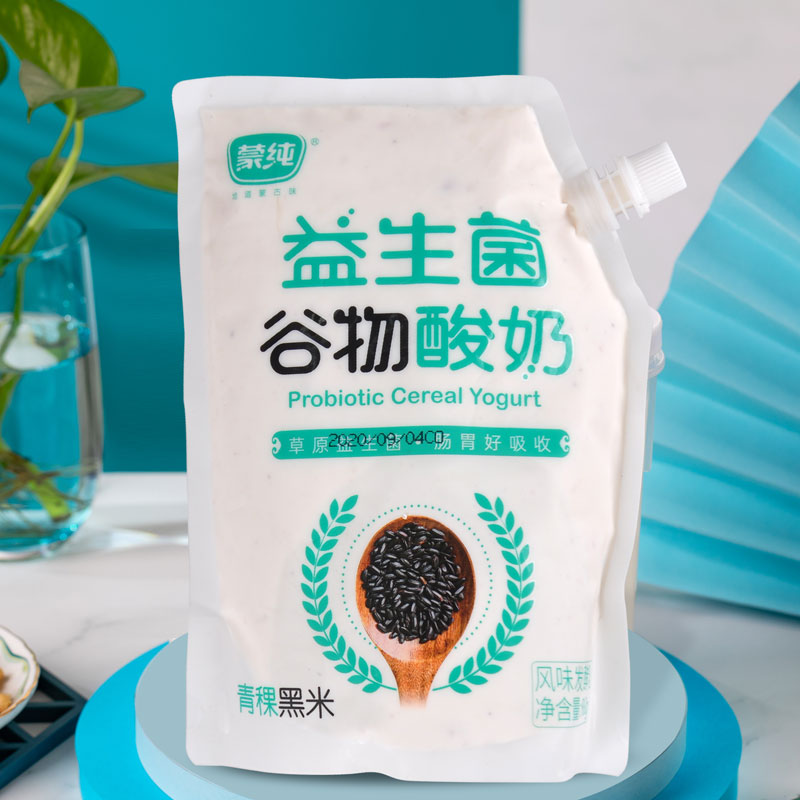 Mont Pure Probiotic Cereal Yogurt 960g Green Barley Black Rice Raw Cow's Milk Fermented Sour Milk Bagged Low Temperature Yogurt